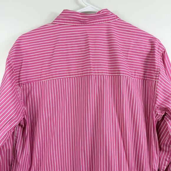 Pistola Amelie Pink White Pinstriped Romper Small Long Sleeved Collared Preppy - Picture 9 of 14